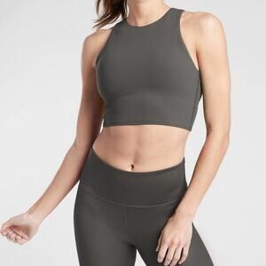 Athleta Arbor Olive Conscious Crop Tank W/ Bra